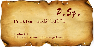 Prikler Szólát névjegykártya